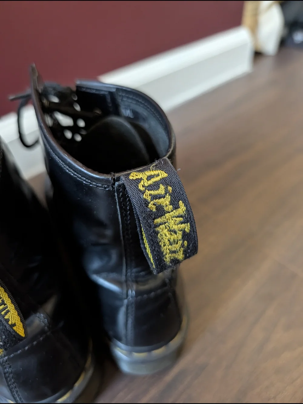 Dr. Martens 1460 Black Patent Leather Lace-Up Ankle Combat Boots US Mens 8